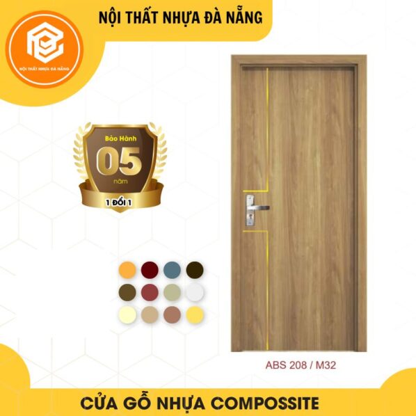 Cửa nhựa gỗ composite cao cấp - Mã ABS208/M32