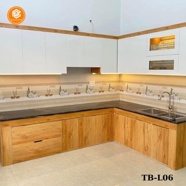 Tủ bếp nhựa cao cấp chữ L - TB-L06