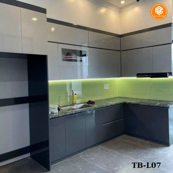 Tủ bếp nhựa cao cấp chữ L - TB-L07