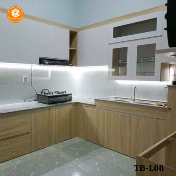 Tủ bếp nhựa cao cấp chữ L - TB-L08